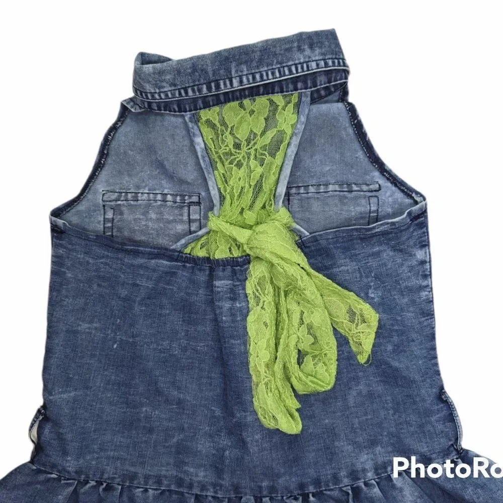 Girls Dollhouse Denim Sleeveless Button Up Dress, Size 4